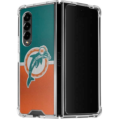 NFL Miami Dolphins Vintage Galaxy Z Fold4 5G Clear Case